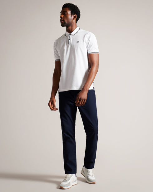DYNAM-Tops-It's all in the details: Polo shirt 100% cotton Short sleeved Classic collar Regular fit Diamond texture Embroidered monogram Ty is 6'1" / 1.86m and wears Navy in a Ted size 3- Ted Baker Romania
